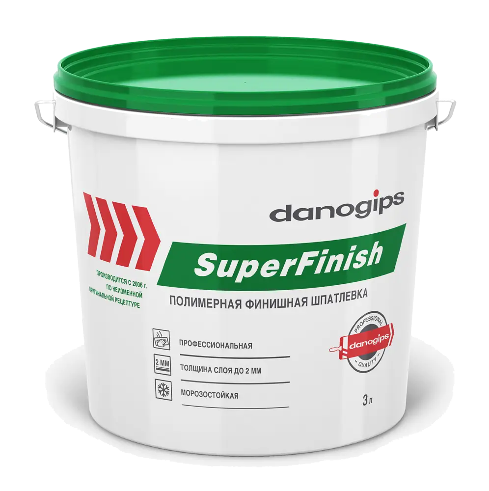 Шпатлевка для внутренних работ полимерная Danogips SuperFinish 11 л.