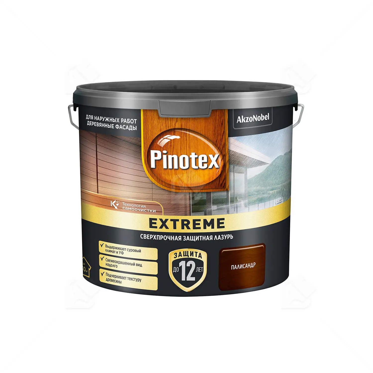 Пропитка декоративная для защиты древесины Pinotex Extreme палисандр полуматовая 2,5 л