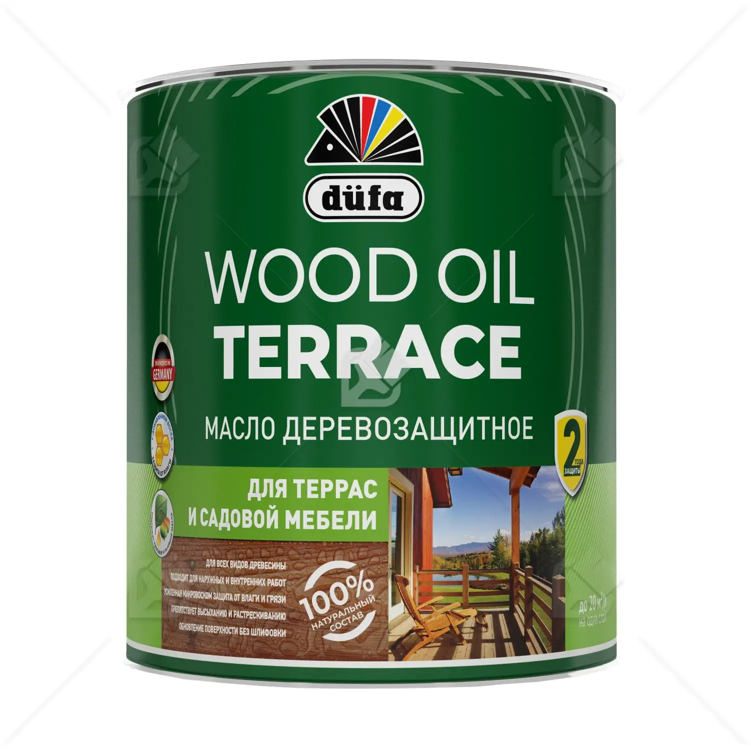 Масло деревозащитное для террас и садовой мебели Dufa Wood Oil Terrace орех 2л