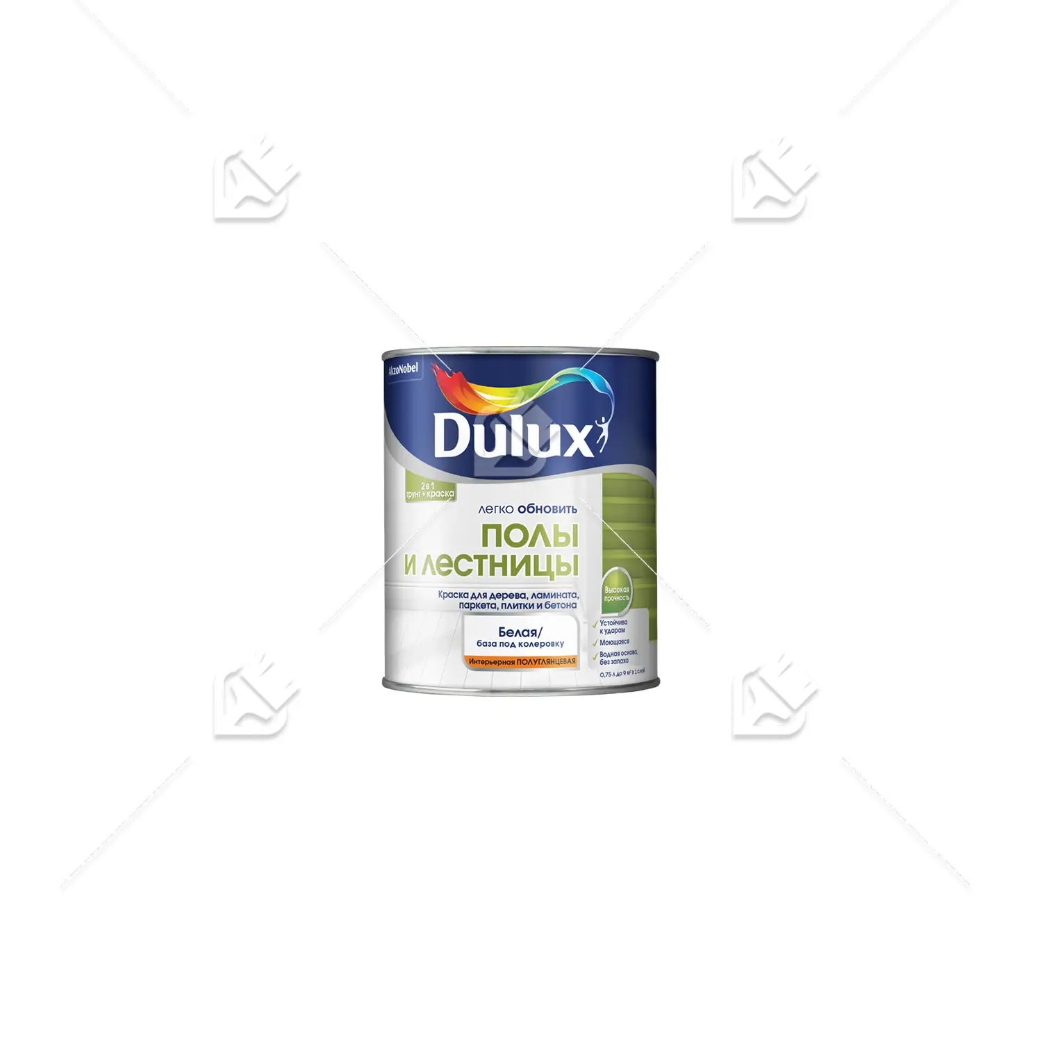 Краска для напольных покрытий водно-дисперсионная Dulux Полы и лестницы полуглянцевая база BW 9 л.