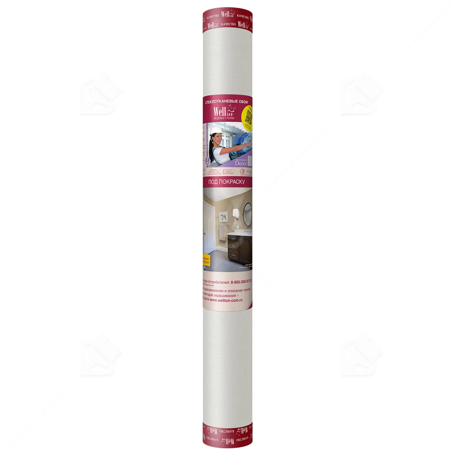 Стеклообои под покраску Wellton Decor Бабочка 1х12,5 м.