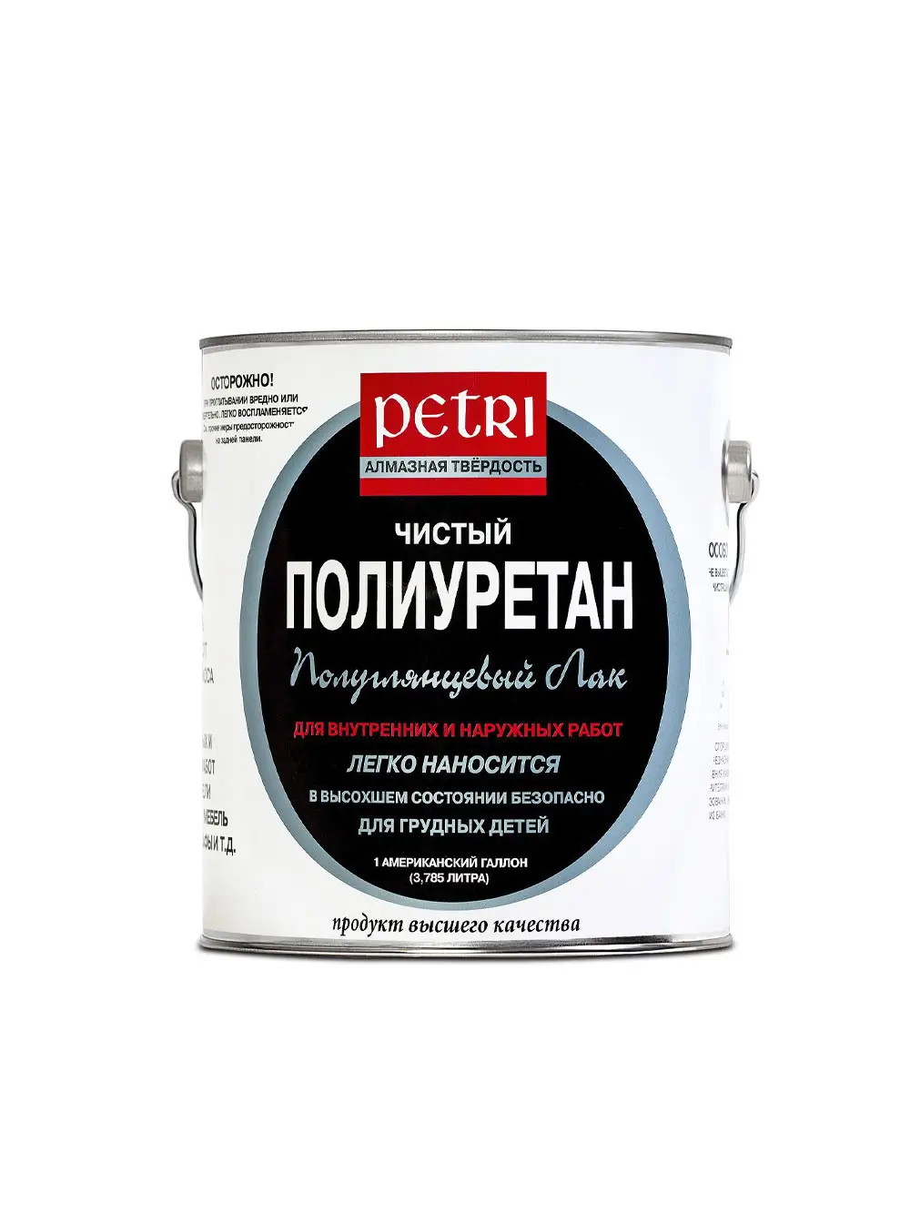 Лак для деревянных поверхностей Petri DIAMOND HARD полуглянцевый 3,78л