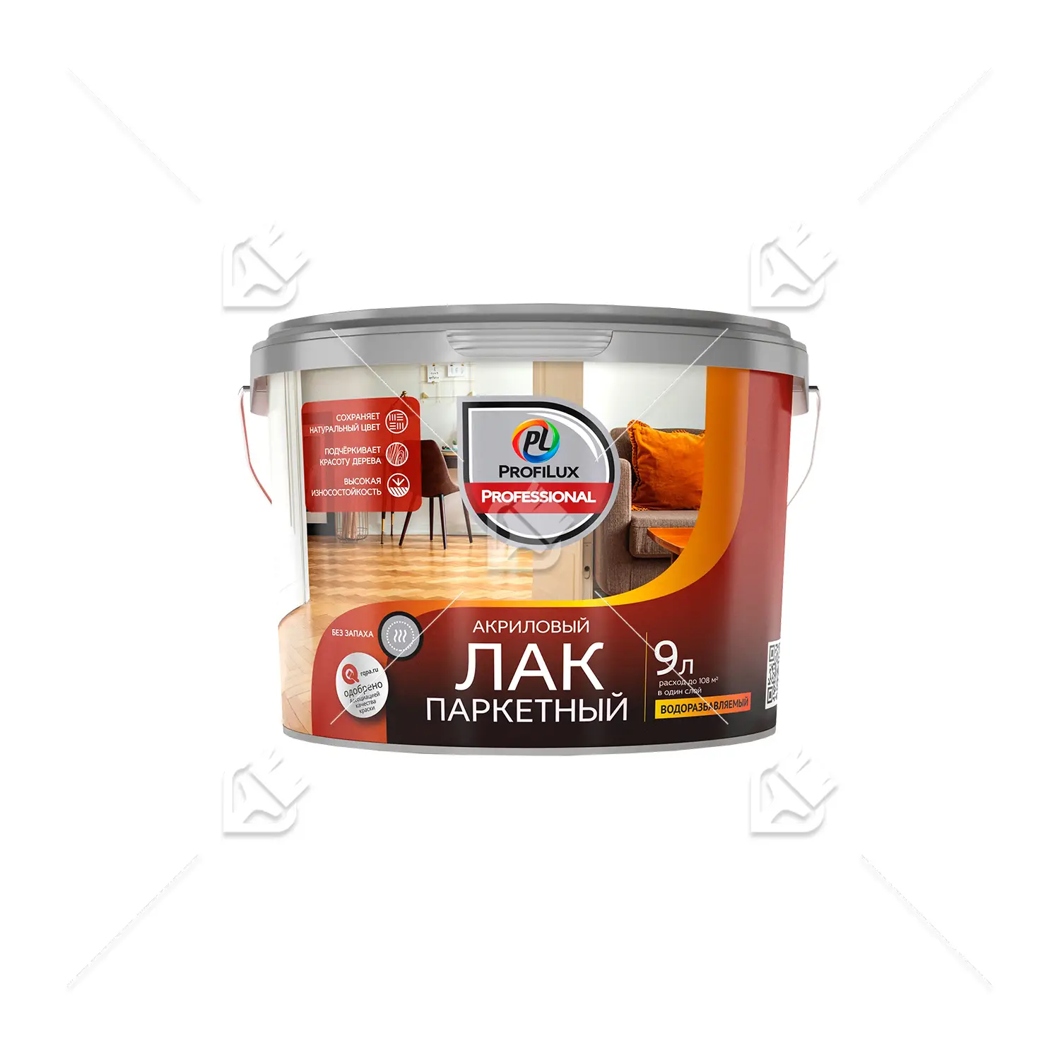 Лак паркетный акриловый Profilux Professional полуматовый 9 л