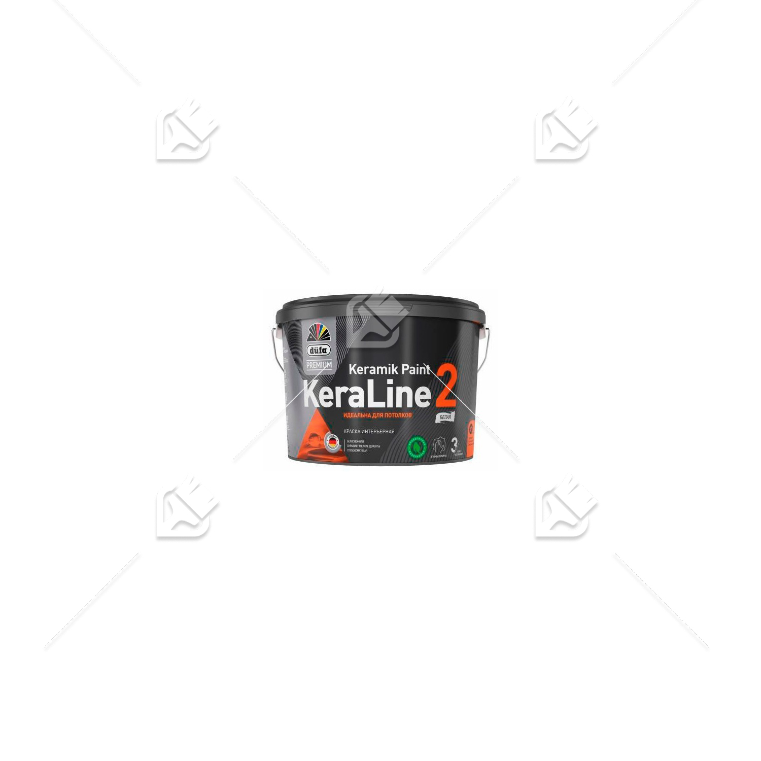 Краска для потолков Dufa Premium KeraLine Keramik Paint 2 глубокоматовая белая база 1 2,5 л.