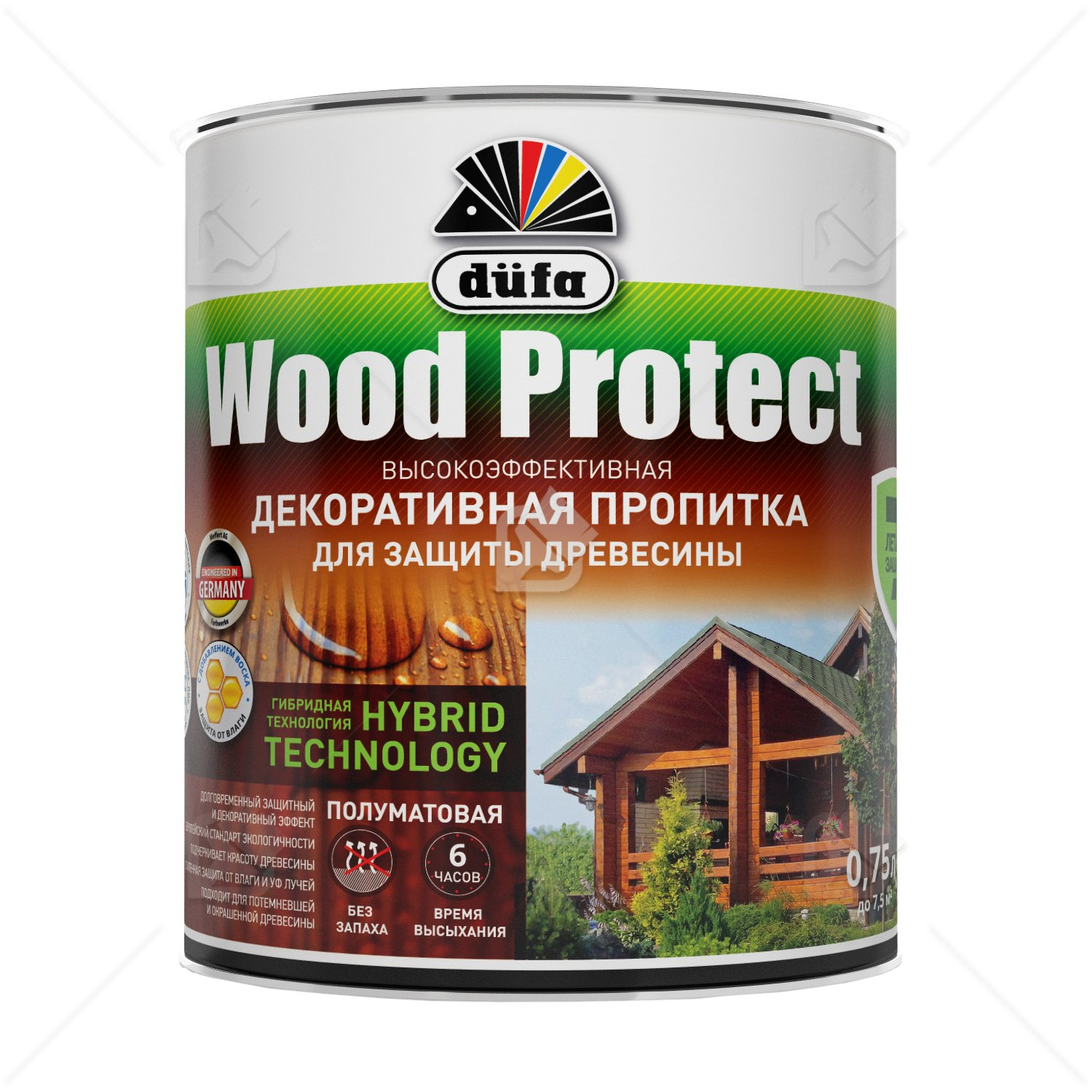 Пропитка декоративная для защиты древесины Dufa Wood Protect махагон 0,75 л
