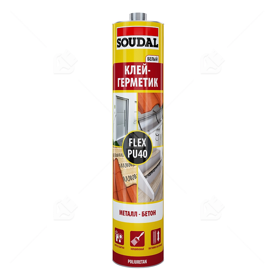 Герметик полиуретановый универсальный Soudal Flex PU 40 белый 300 мл