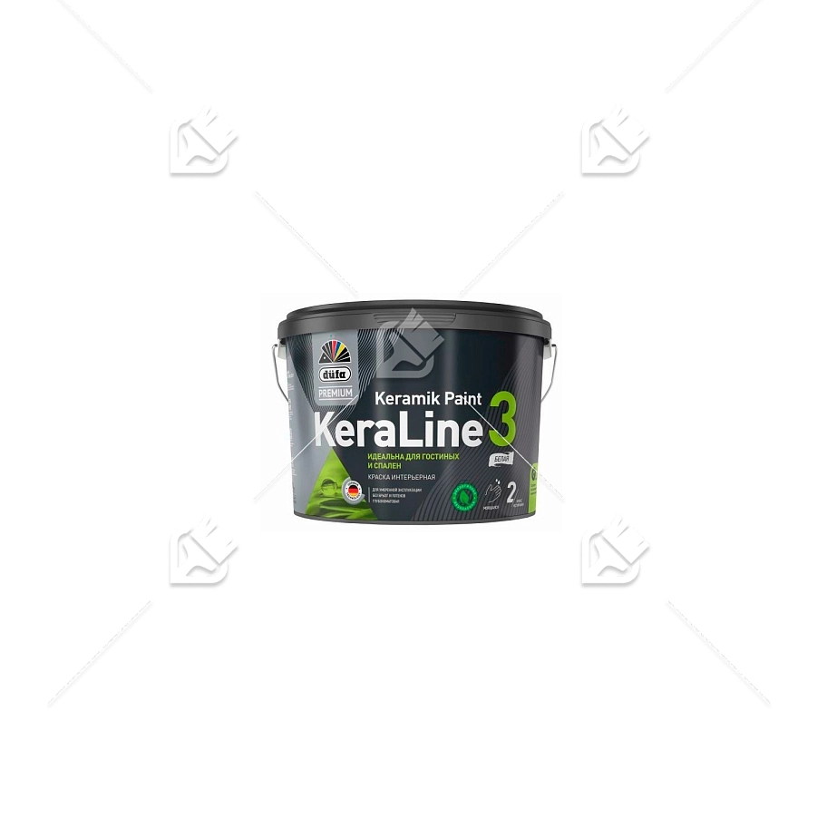 Краска для стен и потолков Dufa Premium KeraLine Keramik Paint 3 глубокоматовая белая база 1 9 л.