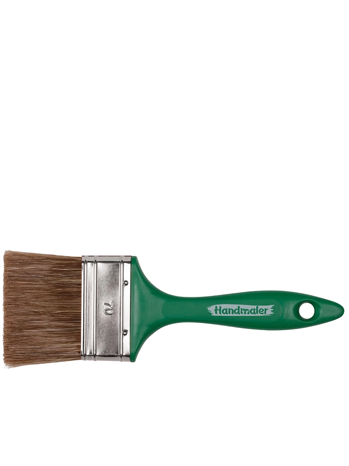 Кисть плоская Handmaler Green смешанная щетина пластиковая ручка 70 мм.