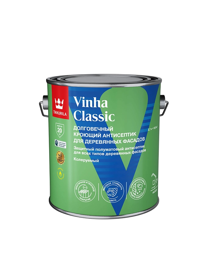 Антисептик кроющий Tikkurila VINHA CLASSIC WA полуматовый 2,7л