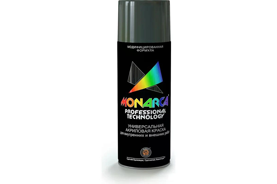 Краска универсальная аэрозольная акриловая Eastbrand Monarca RAL 6005 зеленый мох 520 мл.
