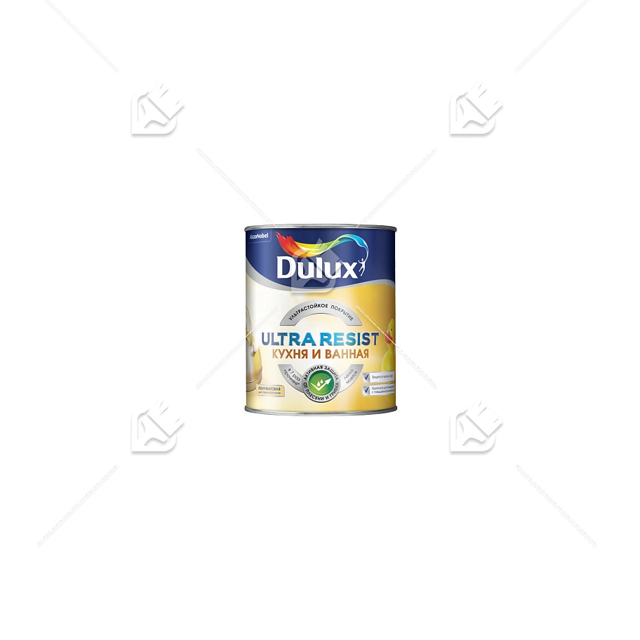 Краска для кухни и ванной латексная Dulux Ultra Resist полуматовая база BW 1 л.