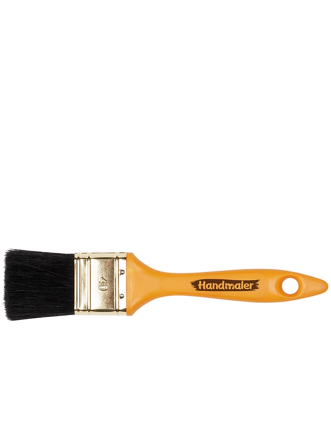 Кисть плоская Handmaler Yellow черная смешанная щетина пластиковая ручка 40 мм.