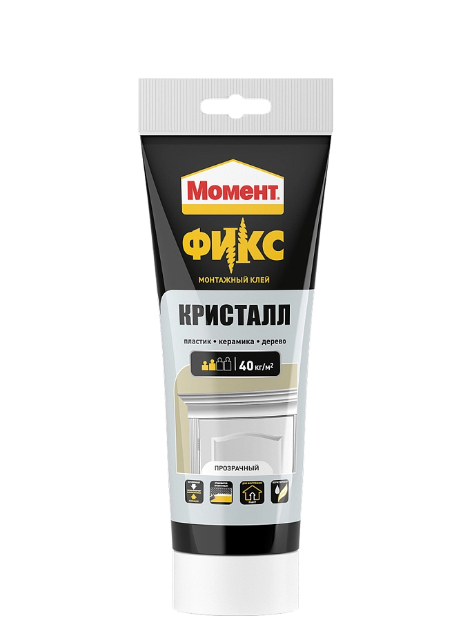 Клей монтажный универсальный акриловый Момент FIX Кристалл 185 г.