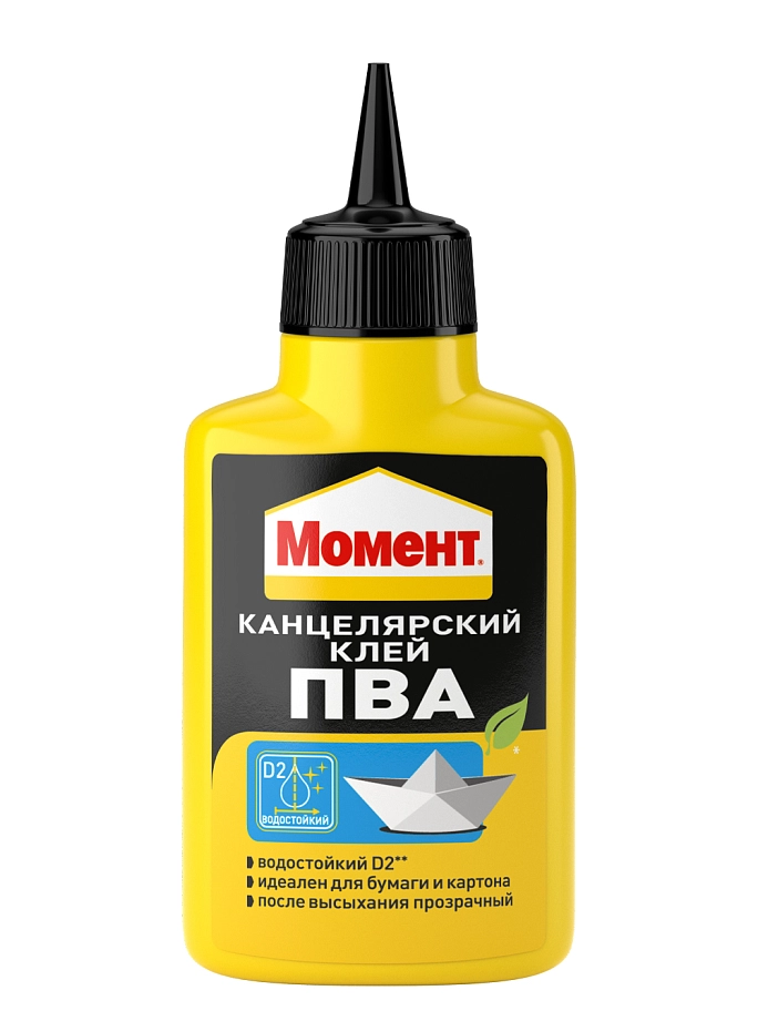 Клей канцелярский водно-дисперсионный Момент ПВА 50 г.