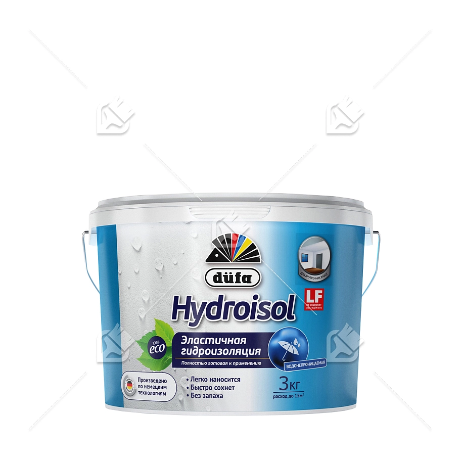 Состав гидроизоляционный эластичный Dufa Hydroisol голубой 3 кг.