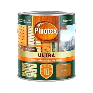 Пропитка декоративная для защиты древесины Pinotex Ultra AWB полуглянцевая орегон 2,5 л