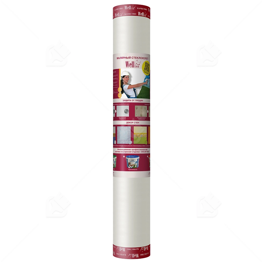 Малярный стеклохолст Wellton 1x50м. 45 г./кв.м. 