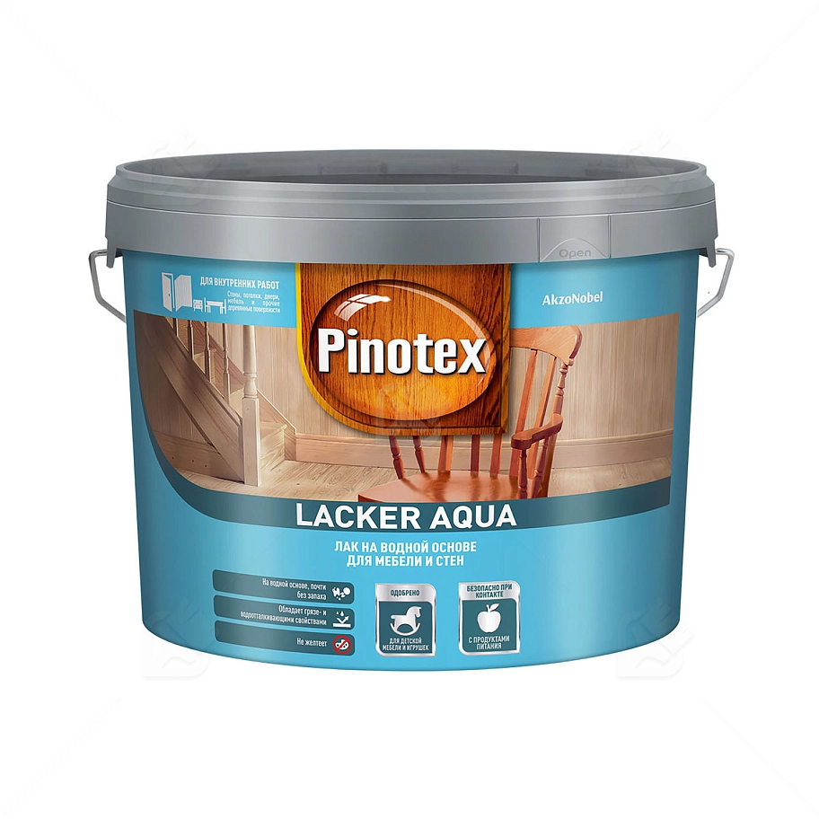 Лак для дерева на водной основе колеруемый Pinotex Lacker Aqua 10 матовый 9 л.