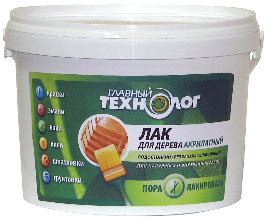 Лак для дерева акрилатный Главный Технолог бук 1 кг.