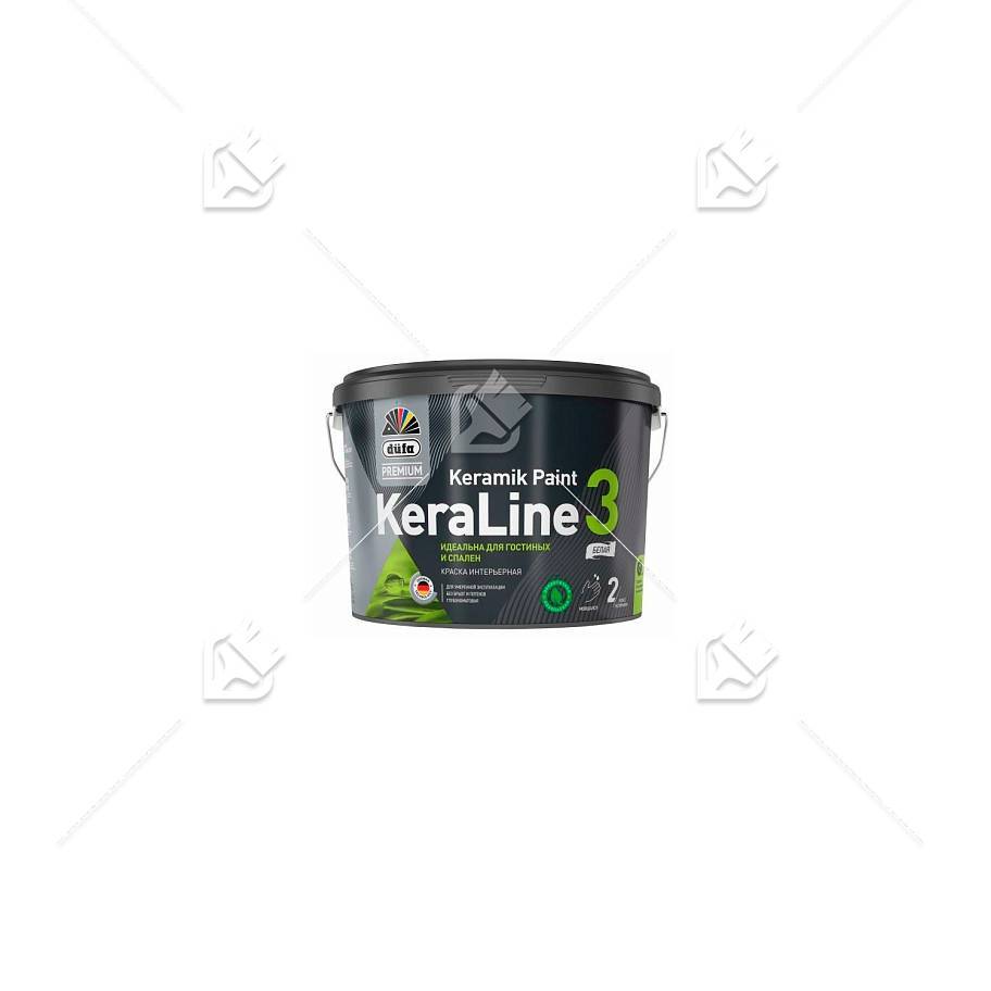 Краска для стен и потолков Dufa Premium KeraLine Keramik Paint 3 глубокоматовая прозрачная база 3 9 л.