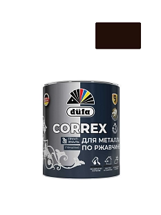 Грунт-эмаль по ржавчине 3в1 глянцевая Dufa Correx RAL-8017 шоколад 0,75л