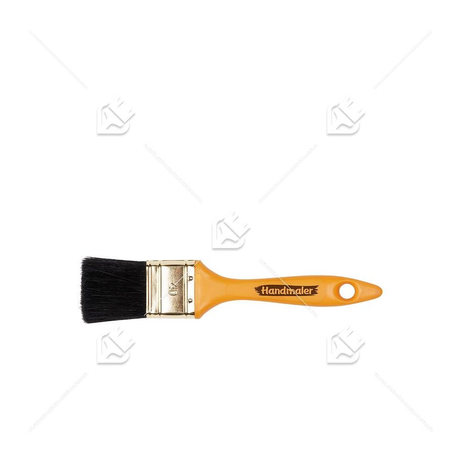 Кисть плоская Handmaler Yellow черная смешанная щетина пластиковая ручка 40 мм.