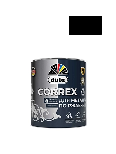 Грунт-эмаль по ржавчине 3в1 глянцевая Dufa Correx RAL-9005 черный 0,75л