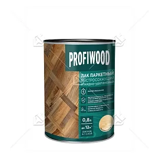 Лак паркетный Profiwood быстросохнущий алкидно-уретановый полуматовый 0,8 л