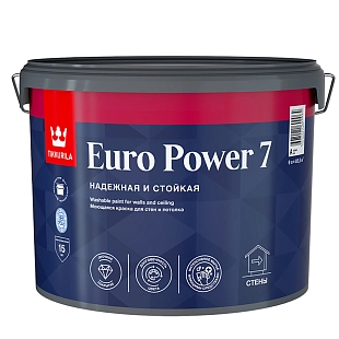 Краска интерьерная Tikkurila EURO POWER 7 С моющаяся, матовая 9л