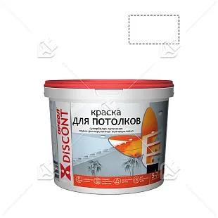 Краска для потолков супербелая водно-дисперсионная полиакриловая Ореол Дисконт матовая 13 кг.