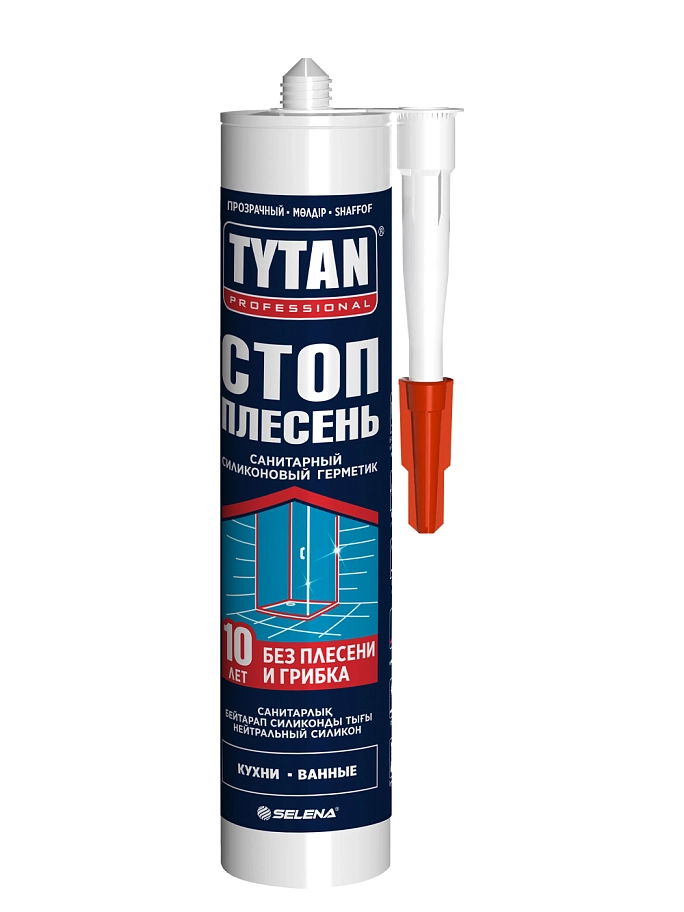 Герметик силиконовый санитарный нейтральный Стоп плесень Tytan Professional прозрачный 280 мл