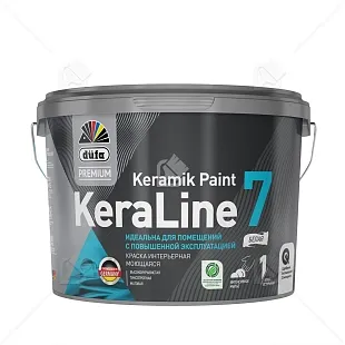 Краска для стен и потолков моющаяся Dufa Premium KeraLine Keramik Paint 7 матовая белая база 1 9 л.