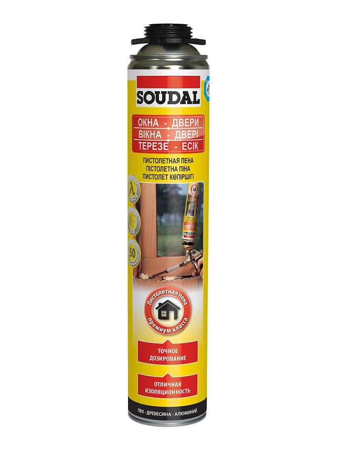 Пена професcиональная Soudal Окна-Двери 750 мл