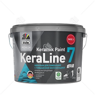 Краска для стен и потолков моющаяся Dufa Premium KeraLine Keramik Paint 7 матовая прозрачная база 3 2,5 л.