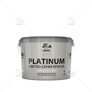 Краска для стен и потолков водно-дисперсионная Dufa Trend Farbe Platinum глубокоматовая светло-cерая 10л