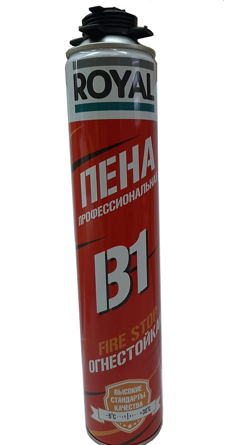 Пена профессиональная ROYAL FIRESTOP огнестойкая 750 мл. выход 45 л